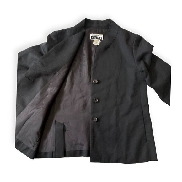 Issey Miyake FETE Black Wool Jacket, Size 4 (of 1-5) - Picture 8 of 14